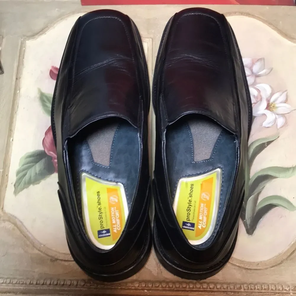Dockers Leather Pro-Style All-Motion Comfort Shoes Black Sz 11